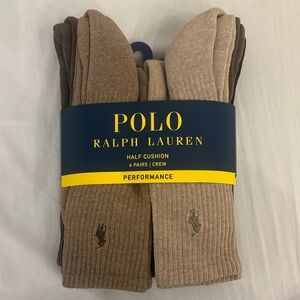 Polo by Ralph Lauren Men's Brown Crew Socks